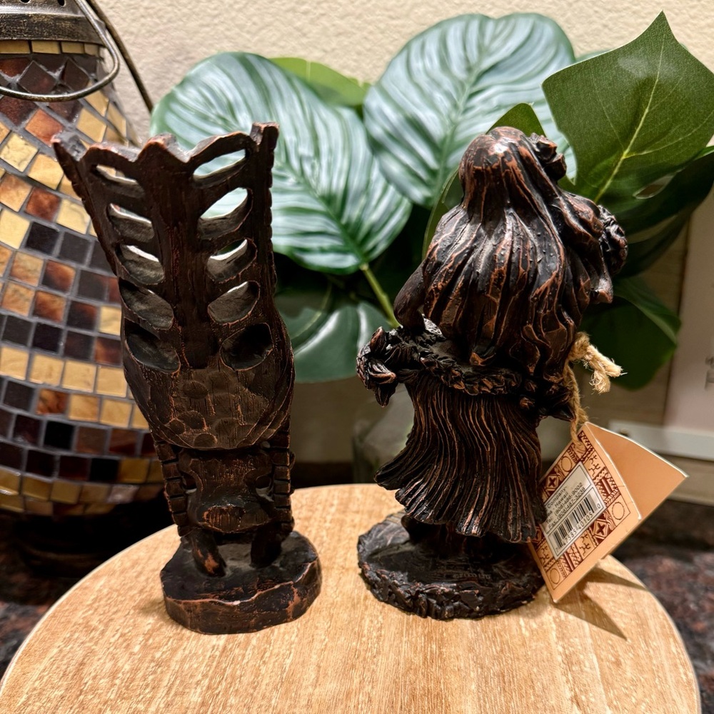 RARE- KC Company Hawaii, Vintage Wood Resin Hawaiian Carved Hula Girl 7" Figure - Picture 16 of 16